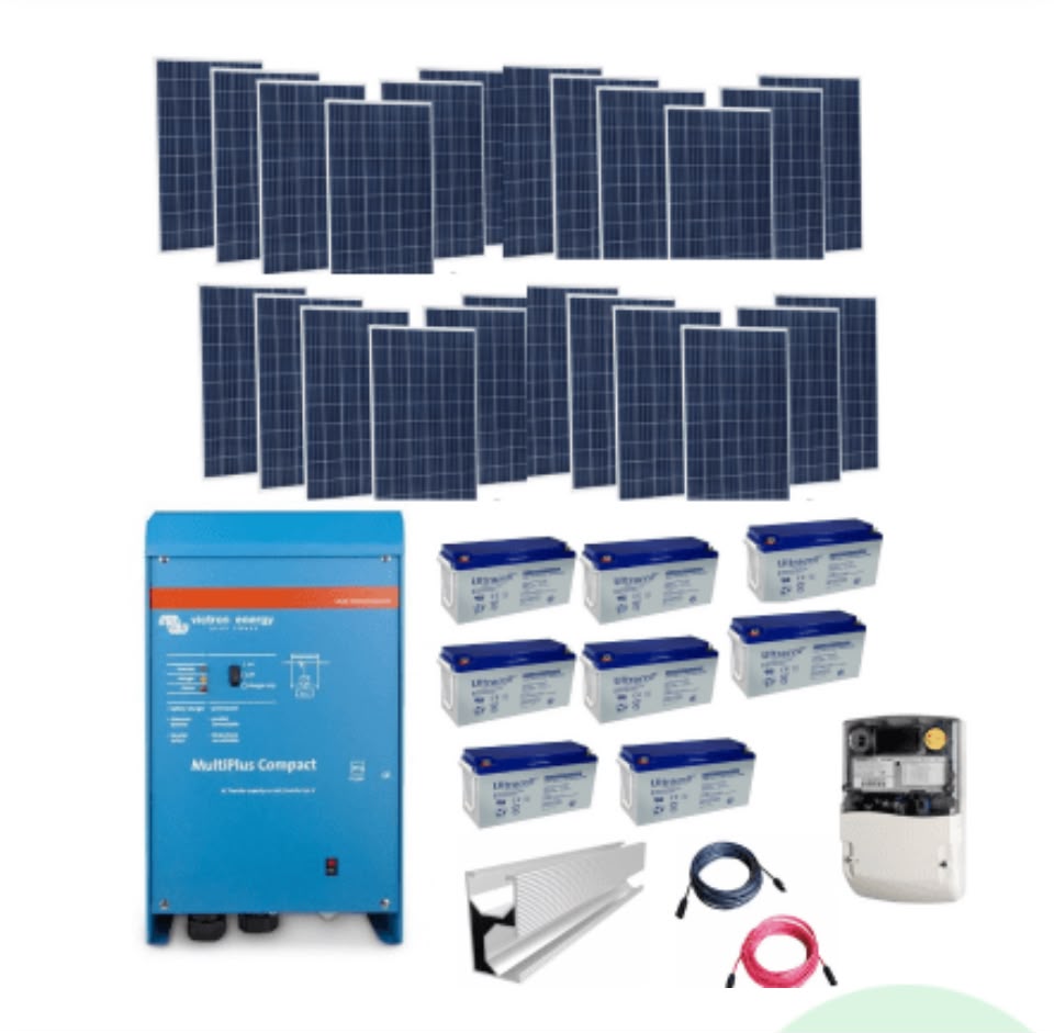 Kit completo de paneles solares, baterías e inversor